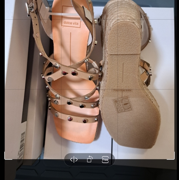 DOLCE VITA ESPADRILLE wedge SANDALS studded SIZE 10 beige STELLA brand new - Picture 8 of 8